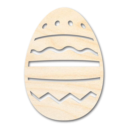 Unfinished Wood Striped Egg Shape - Easter Craft - up to 46" DIY