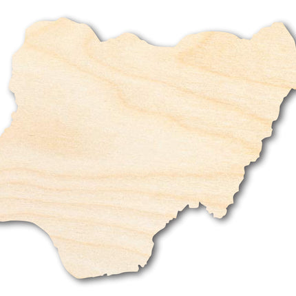 Unfinished Wood Nigeria Shape - West Africa Craft - up to 46" DIY