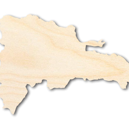 Unfinished Wood Dominican Republic Country Shape - Caribbean Craft - up to 46" DIY