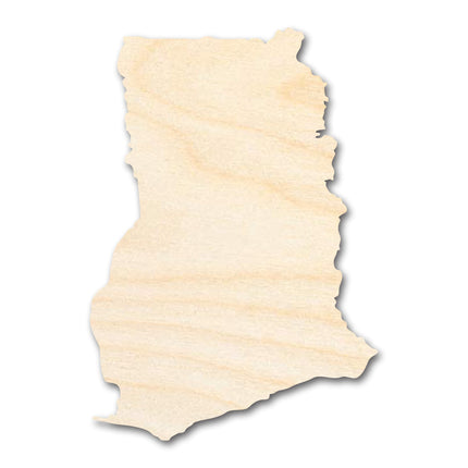 Unfinished Wood Ghana Country Shape - West African Craft - up to 46" DIY
