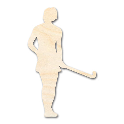 Unfinished Wood Field Hockey Player Silhouette | DIY Sports Craft Cutout | up to 46" DIY