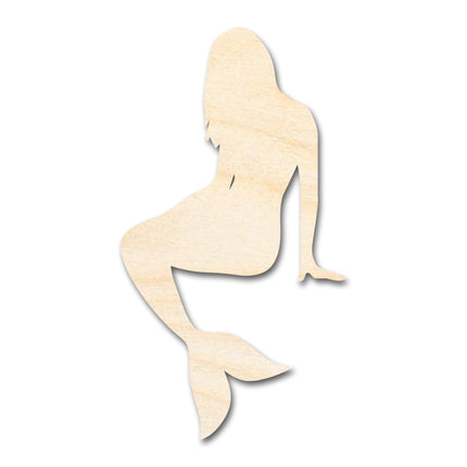 Unfinished Wood Mermaid Silhouette | DIY Craft Cutout | up to 46" DIY