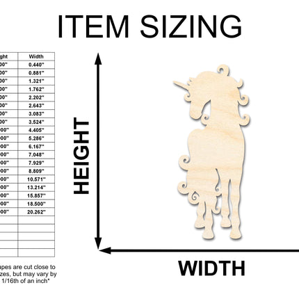 Unfinished Wood Swirly Unicorn Silhouette | DIY Mythical Craft Cutout | up to 46" DIY
