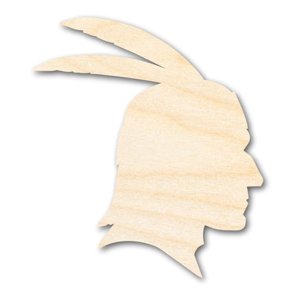 Unfinished Wood Native American Head Profile Silhouette | DIY Native American Craft Cutout | up to 46" DIY