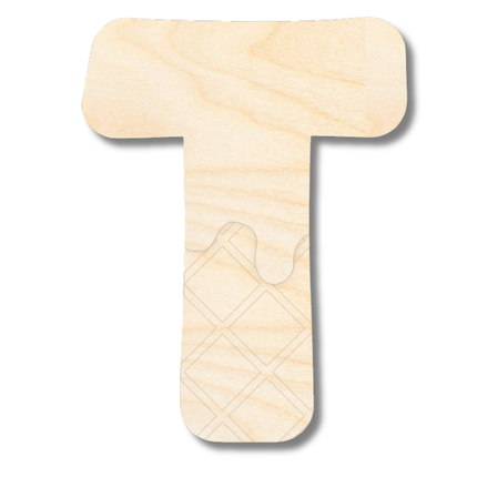 Unfinished Wood Layered Etched Themed Letters | Ice Cream | A-Z | 2 Piece | up to 24"