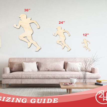 Unfinished Wood Softball Player Silhouette | DIY Sports Craft Cutout | up to 46" DIY