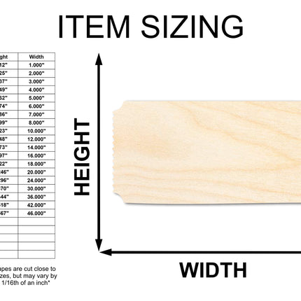Unfinished Wood Admission Ticket Shape | Faire Ticket Silhouette | Craft Cutout | up to 46" DIY