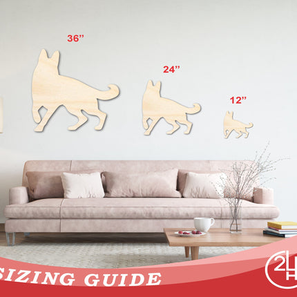 Unfinished Wood Guard Dog Silhouette | DIY Dog Craft Cutout | up to 46" DIY