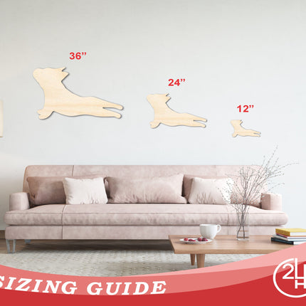 Unfinished Wood Stretching Dog Silhouette | DIY Dog Craft Cutout | up to 46" DIY