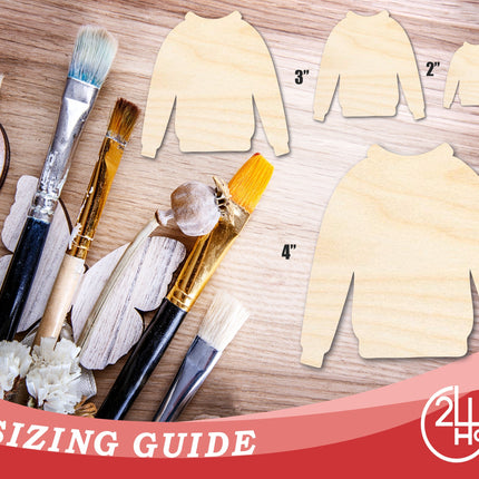 Unfinished Wood Sweater Silhouette | DIY Winter Craft Cutout | up to 46" DIY