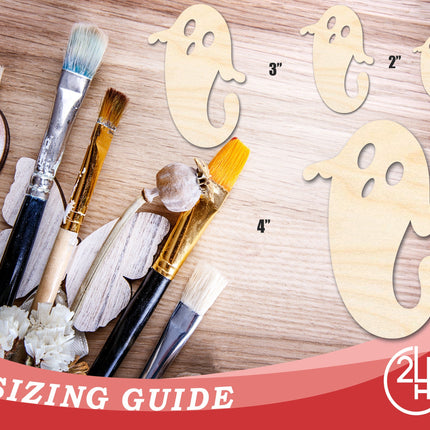 Unfinished Wood Ghost Shape | Craft Cutout | up to 46" DIY