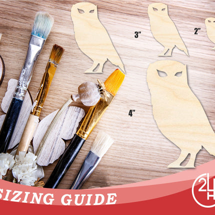 Unfinished Wood Spooky Owl Shape | Craft Cutout | up to 46" DIY