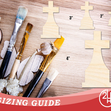 Unfinished Wood Tombstone Cross Shape | Craft Cutout | up to 46" DIY
