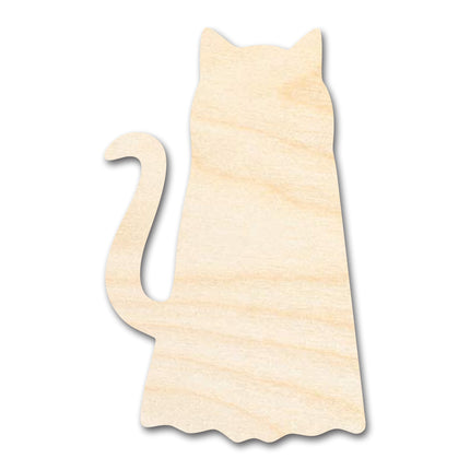 Unfinished Wood Ghost Cat Shape | DIY Halloween Cat Craft Cutout | up to 46" DIY