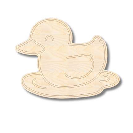 Unfinished Wood Etched Farm Duck Shape | Paint By Line Crafts | up to 30" DIY