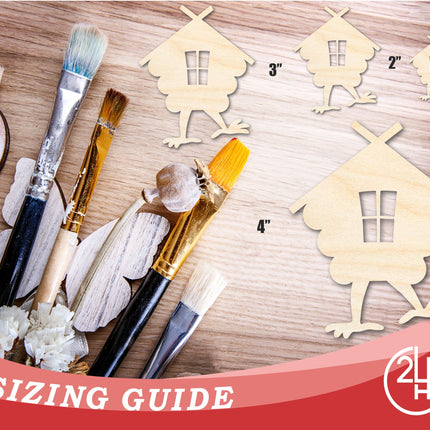 Unfinished Baba Yaga House Wood Cutout Shape | DIY Craft Cutout | up to 46" DIY