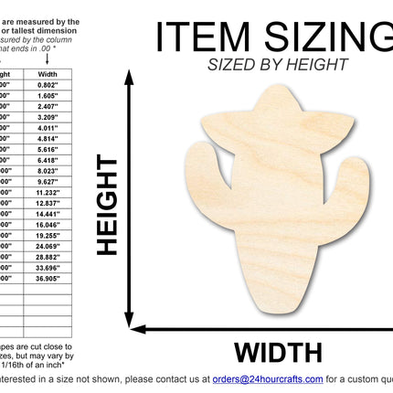 Unfinished Sombrero Cactus Shape | DIY Craft Cutout | up to 46" DIY