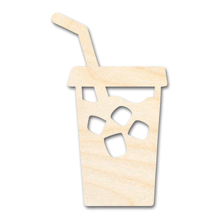 Unfinished Iced Coffee Shape | DIY Craft Cutout | up to 46" DIY