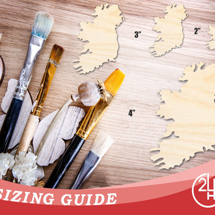 Unfinished Ireland Country Silhouette | DIY Craft Cutout | up to 46" DIY