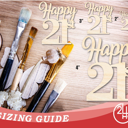 Unfinished Happy Twenty First Shape | DIY Craft Cutout | up to 46" DIY