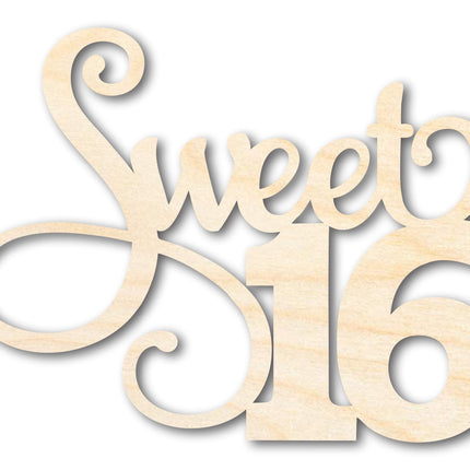 Unfinished Sweet Sixteen Shape | DIY Craft Cutout | up to 46" DIY