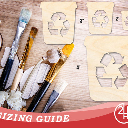Unfinished Recycle Bin Shape | DIY Craft Cutout | up to 46" DIY
