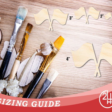 Unfinished Crossed Flags Shape | DIY Craft Cutout | up to 46" DIY