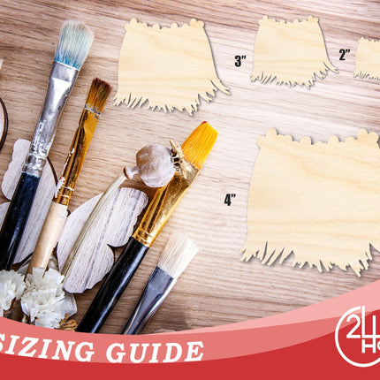 Unfinished Hula Grass Skirt Shape | DIY Craft Cutout | up to 46" DIY