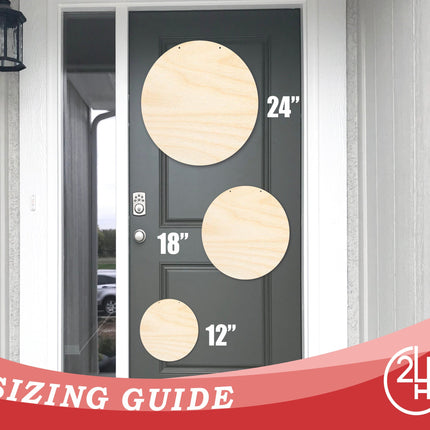 Unfinished Circle Door Hanger | DIY Craft Cutout | Door Hanger | up to 46" DIY