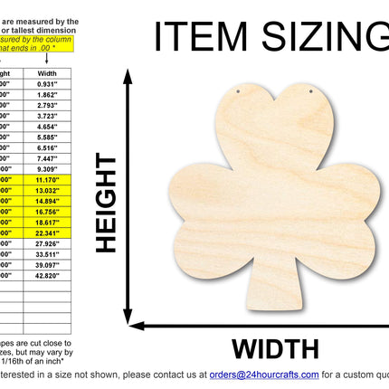 Unfinished Shamrock Door Hanger | DIY Craft Cutout | Door Hanger | up to 46" DIY