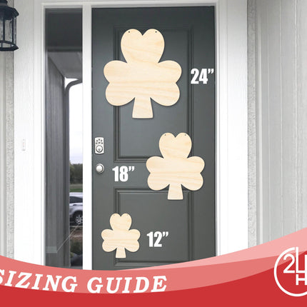 Unfinished Shamrock Door Hanger | DIY Craft Cutout | Door Hanger | up to 46" DIY
