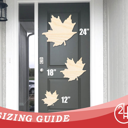 Unfinished Leaf Door Hanger | DIY Craft Cutout | Door Hanger | up to 46" DIY