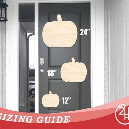 Unfinished Pumpkin Door Hanger | DIY Craft Cutout | Door Hanger | up to 46" DIY