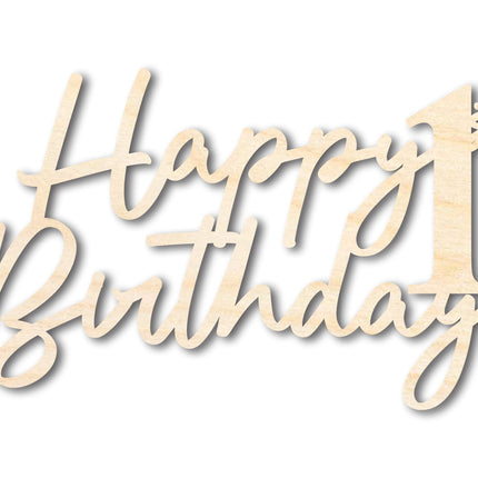 Unfinished Happy 1st Birthday Sign Shape | DIY Craft Cutout | up to 46" DIY