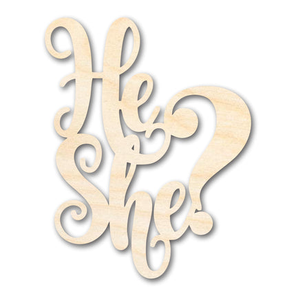 Unfinished He She Sign Shape | DIY Craft Cutout | up to 46" DIY