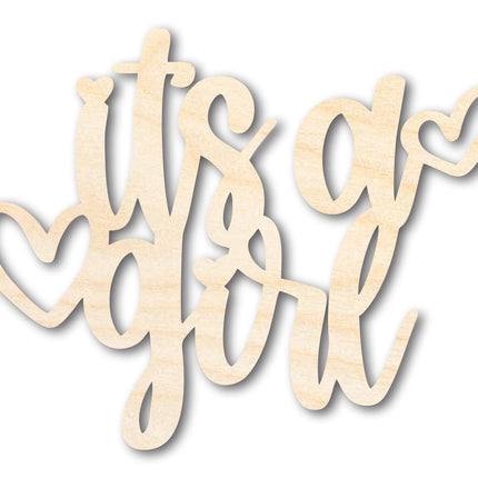 Unfinished Its A Girl Sign Shape | DIY Craft Cutout | up to 46" DIY