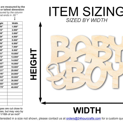 Unfinished Baby Boy Sign Shape | DIY Craft Cutout | up to 46" DIY