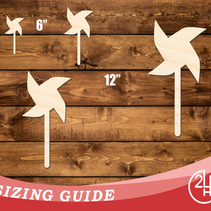 Unfinished Wood Pinwheel Shape | DIY Craft Cutout | up to 46" DIY