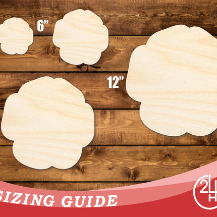 Unfinished Wood Poppy Flower Shape | DIY Craft Cutout | up to 46" DIY