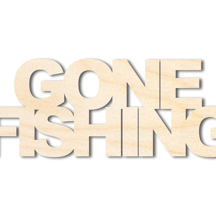 Unfinished Wood Gone Fishing Cutout | DIY Craft Cutout | up to 46" DIY