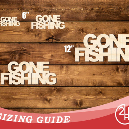 Unfinished Wood Gone Fishing Cutout | DIY Craft Cutout | up to 46" DIY