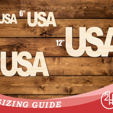 Unfinished Wood USA Cutout | DIY Craft Cutout | up to 46" DIY