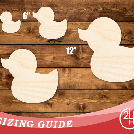 Unfinished Wood Cute Rubber Duck Shape | DIY Craft Cutout | up to 46" DIY