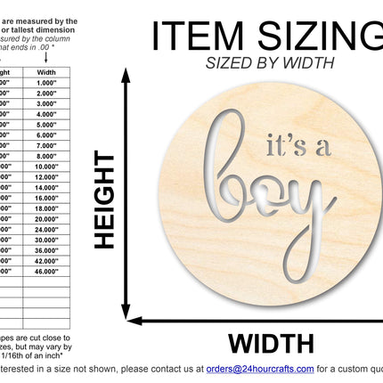 Unfinished Wood It's A Boy Cutout | DIY Craft Shape | up to 46" DIY