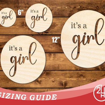 Unfinished Wood It's A Girl Cutout | DIY Craft Shape | up to 46" DIY