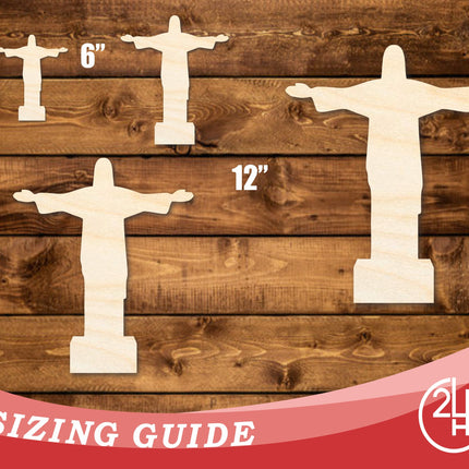 Unfinished Wood Christ the Redeemer Shape | DIY Craft Cutout | up to 46" DIY