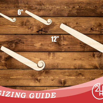 Unfinished Wood Party Noisemaker Shape | DIY Craft Cutout | up to 46" DIY