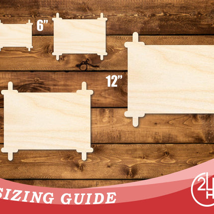 Unfinished Wood Torah Scroll Shape | DIY Craft Cutout | up to 46" DIY