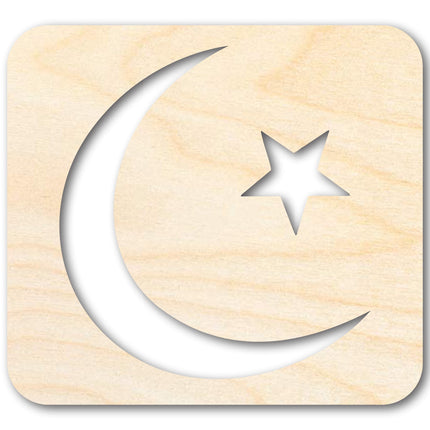 Unfinished Wood Islam Symbol Shape | DIY Craft Cutout | up to 46" DIY
