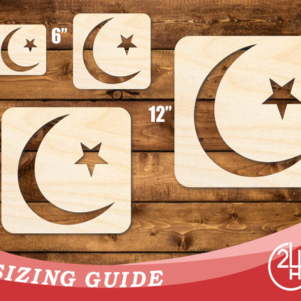 Unfinished Wood Islam Symbol Shape | DIY Craft Cutout | up to 46" DIY